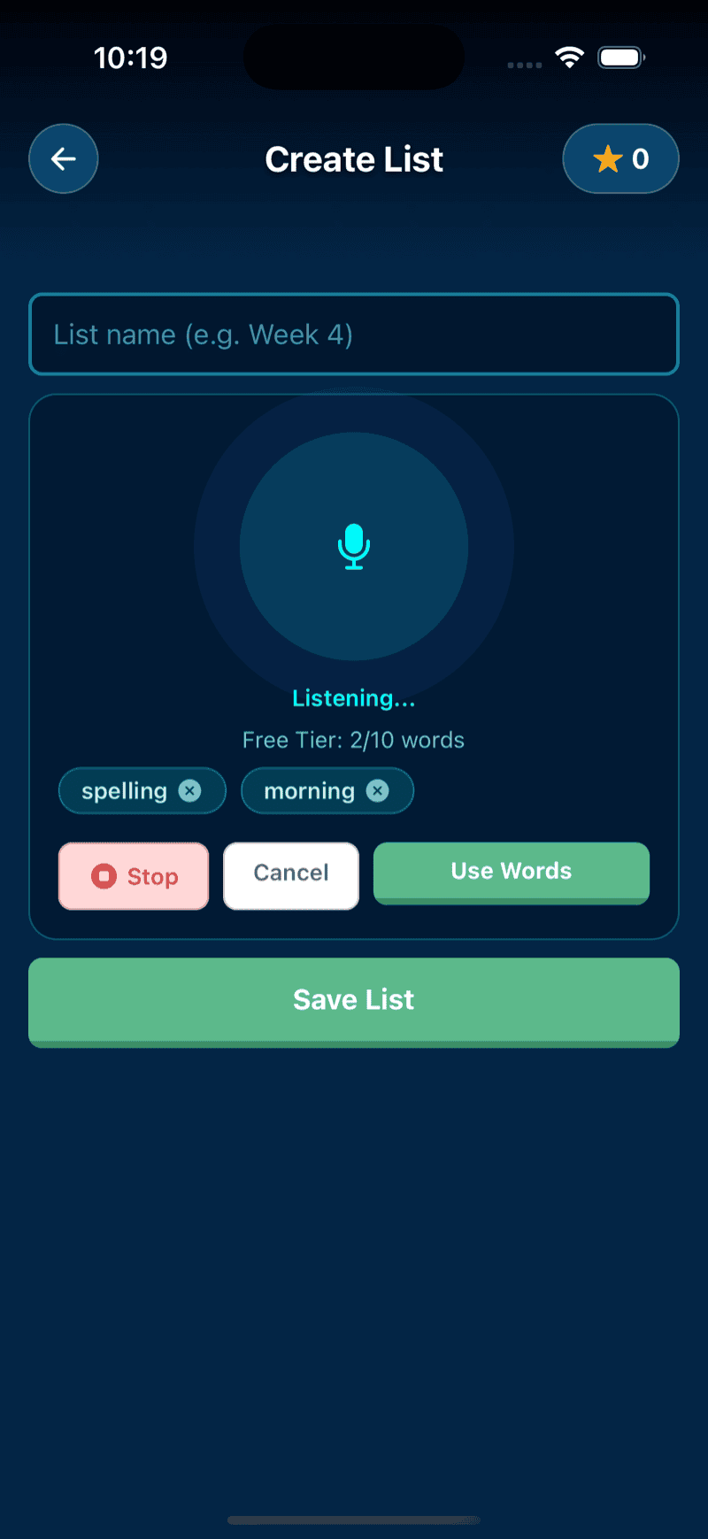 Recording parent voice
